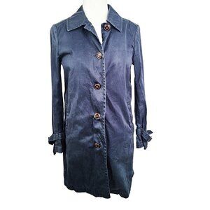 Anthropologie pour la Frime Dark Navy Trench Coat Jacket Tokyo